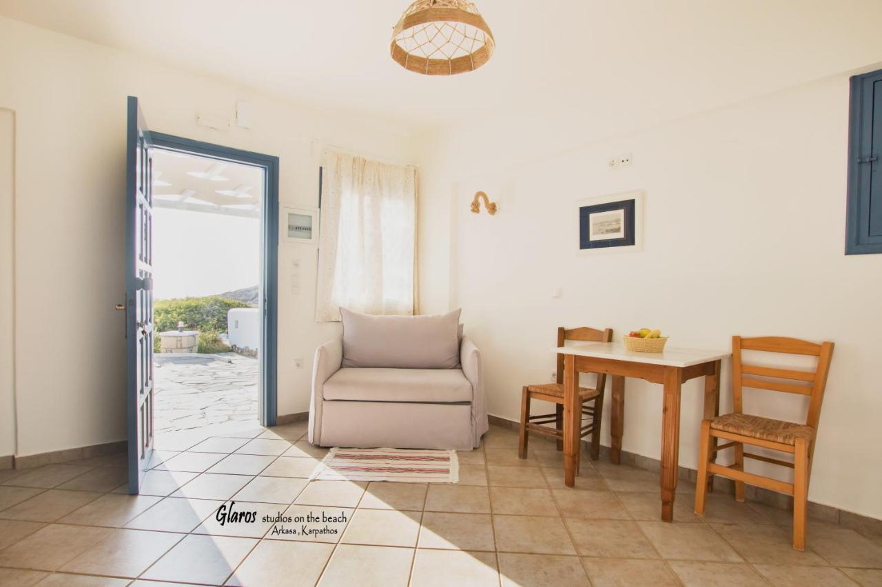 Glaros Luxury Studio On The Beach Apartman Arkásza Kültér fotó