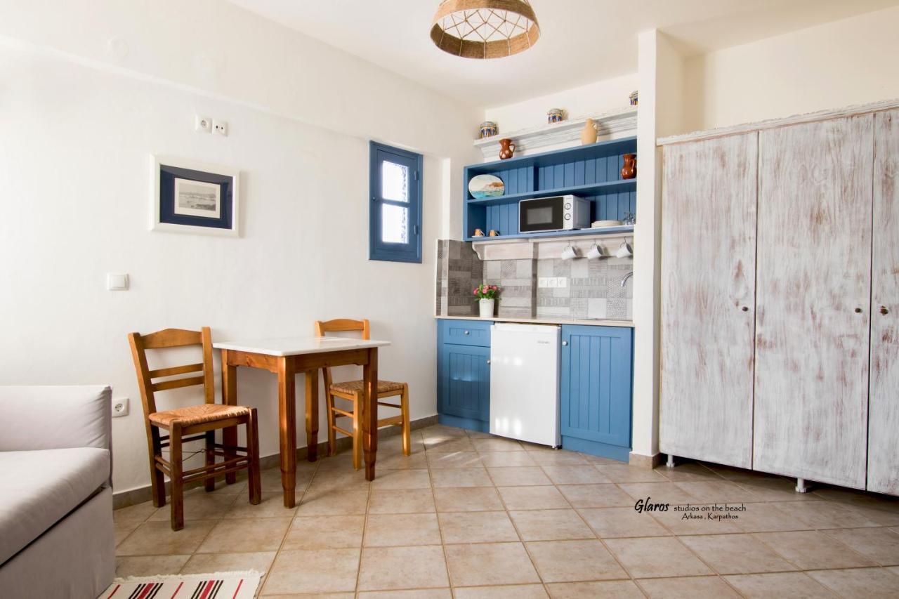 Glaros Luxury Studio On The Beach Apartman Arkásza Kültér fotó