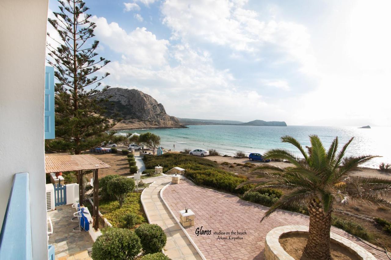 Glaros Luxury Studio On The Beach Apartman Arkásza Kültér fotó