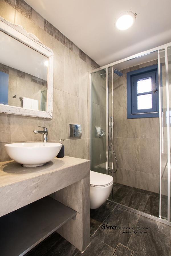 Glaros Luxury Studio On The Beach Apartman Arkásza Kültér fotó