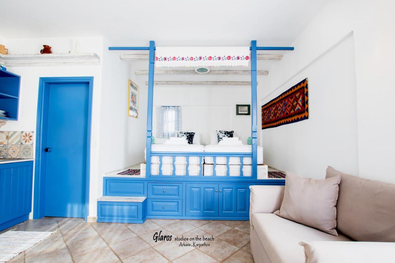 Glaros Luxury Studio On The Beach Apartman Arkásza Kültér fotó